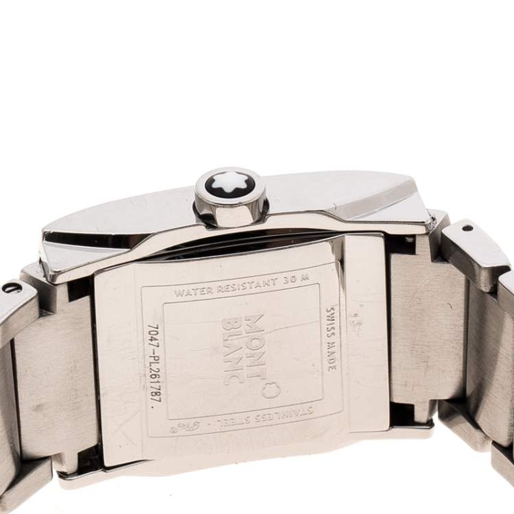 Pre Owned Montblanc White Stainless Steel Profile 7047 Women's Wristwatch 23 mm