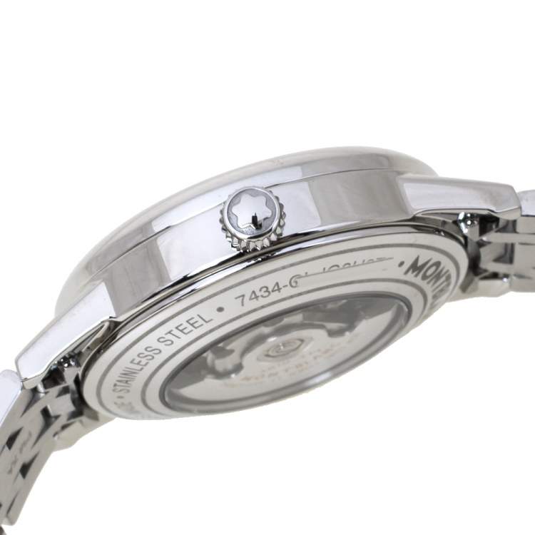Pre Owned Montblanc Silver Stainless Steel Boheme 7434 Women's Wristwatch 30 mm