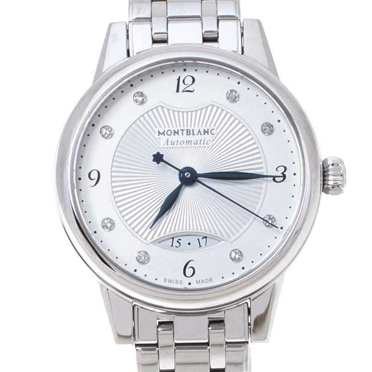 Pre Owned Montblanc Silver Stainless Steel Boheme 7434 Women's Wristwatch 30 mm