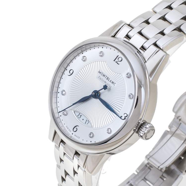 Pre Owned Montblanc Silver Stainless Steel Boheme 7434 Women's Wristwatch 30 mm