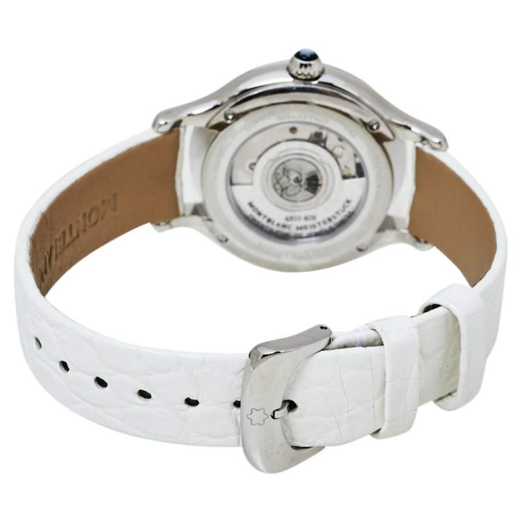 Pre Owned Montblanc MOP Stainless Steel Diamonds Princess Grace De Monaco Women's Wristwatch 34 mm