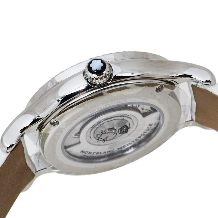 Pre Owned Montblanc MOP Stainless Steel Diamonds Princess Grace De Monaco Women's Wristwatch 34 mm