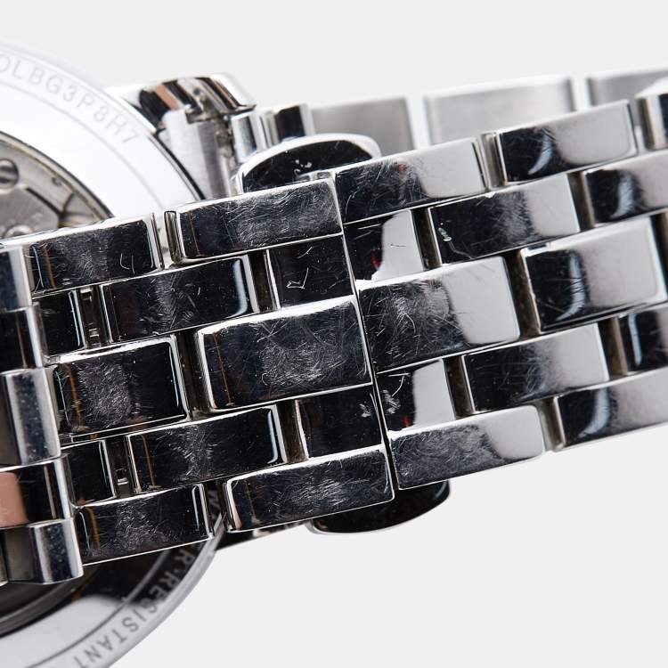 Pre Owned Montblanc Mother Of Pearl Stainless Steel Tradition 114367 Women's Wristwatch 32 mm