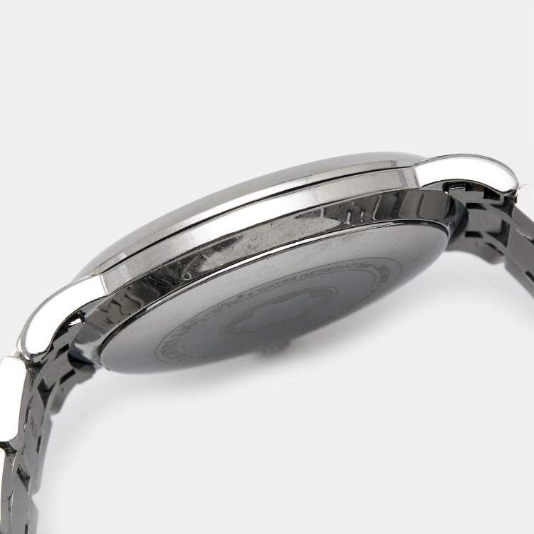 Pre Owned Montblanc White Mother Of Pearl Stainless Steel Star Classique 108764 Women's Wristwatch 34 mm