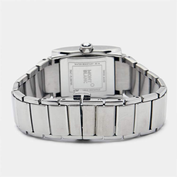 Pre Owned Montblanc White Stainless Steel Profile 7047 Women's Wristwatch 23 mm
