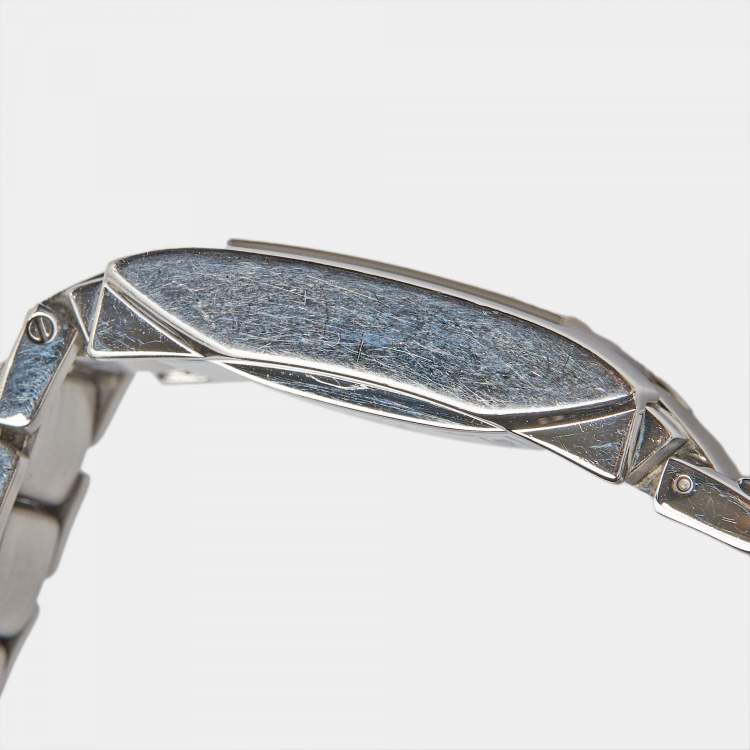 Pre Owned Montblanc White Stainless Steel Profile 7047 Women's Wristwatch 23 mm