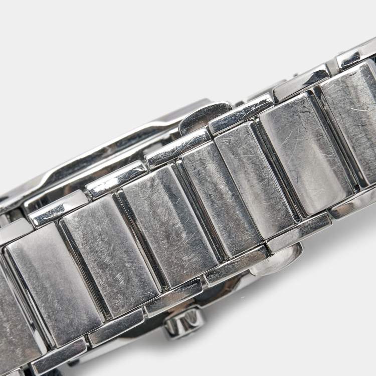 Pre Owned Montblanc White Stainless Steel Profile 7047 Women's Wristwatch 23 mm