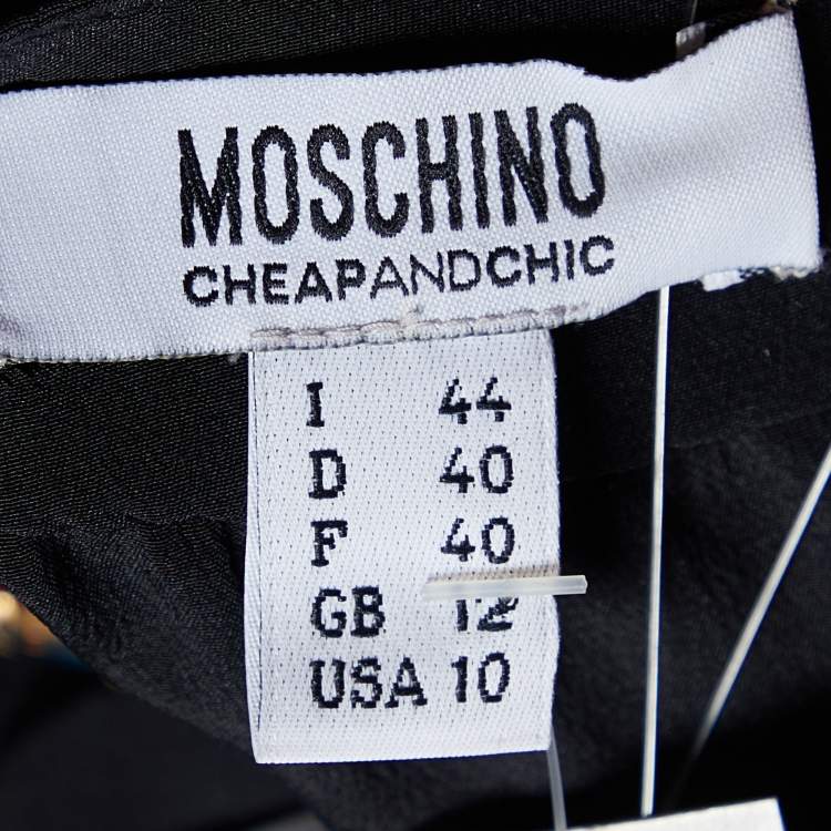 Pre Owned Moschino Cheap and Chic Black Silk Embellished Neck Sleeveless Top M