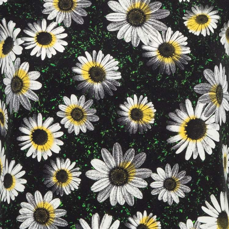 Pre Owned Moschino Cheap and Chic Black Floral Printed Crepe Top S