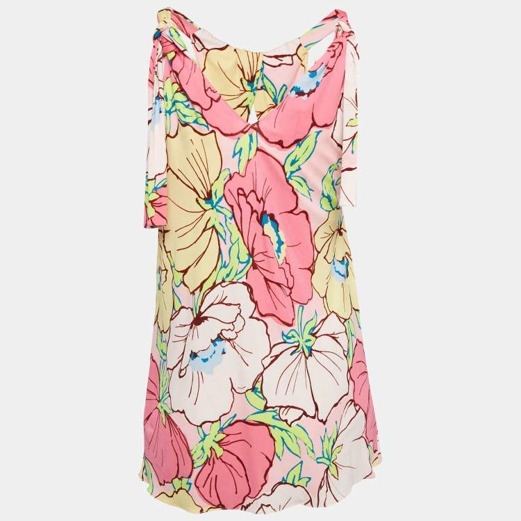 مملوكة مسبقًا Moschino Cheap And Chic Multicolor Tie-Up Mini Dress M