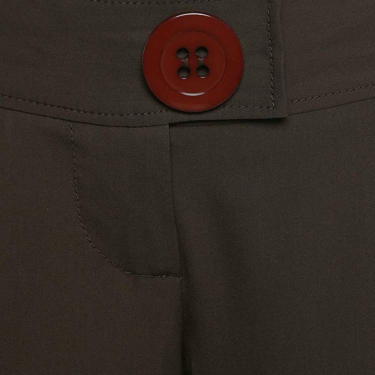 Pre Owned Moschino Cheap and Chic Brown Virgin Wool Culottes M