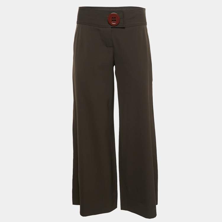 Pre Owned Moschino Cheap and Chic Brown Virgin Wool Culottes M