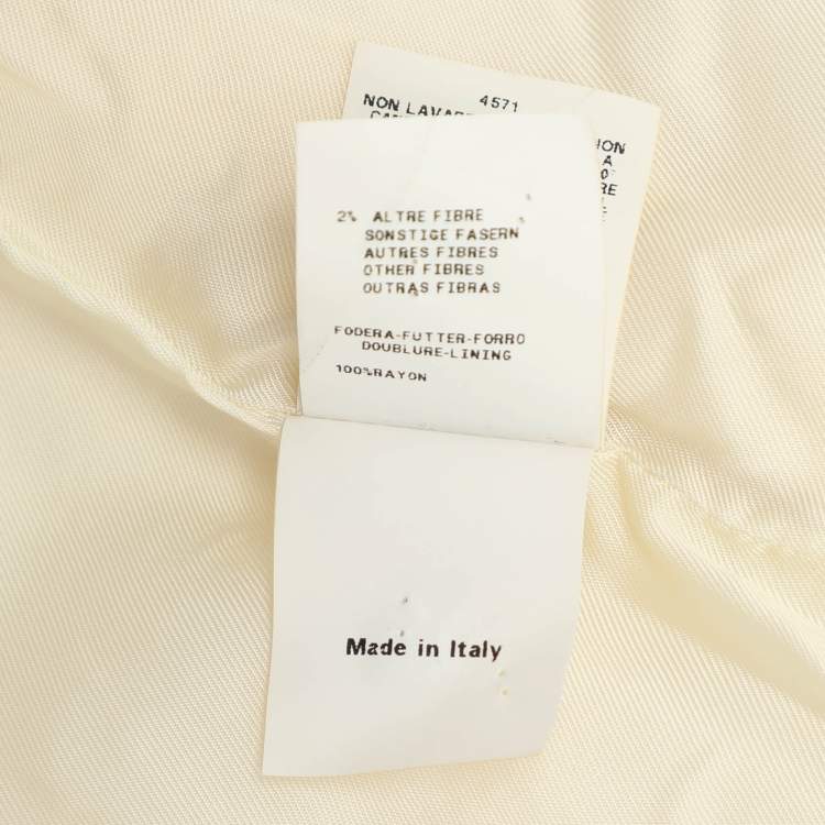 Pre Owned Moschino Cheap and Chic Cream Virgin Wool Coat M