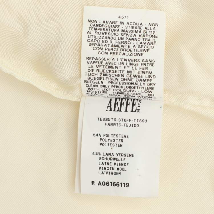 Pre Owned Moschino Cheap and Chic Cream Virgin Wool Coat M