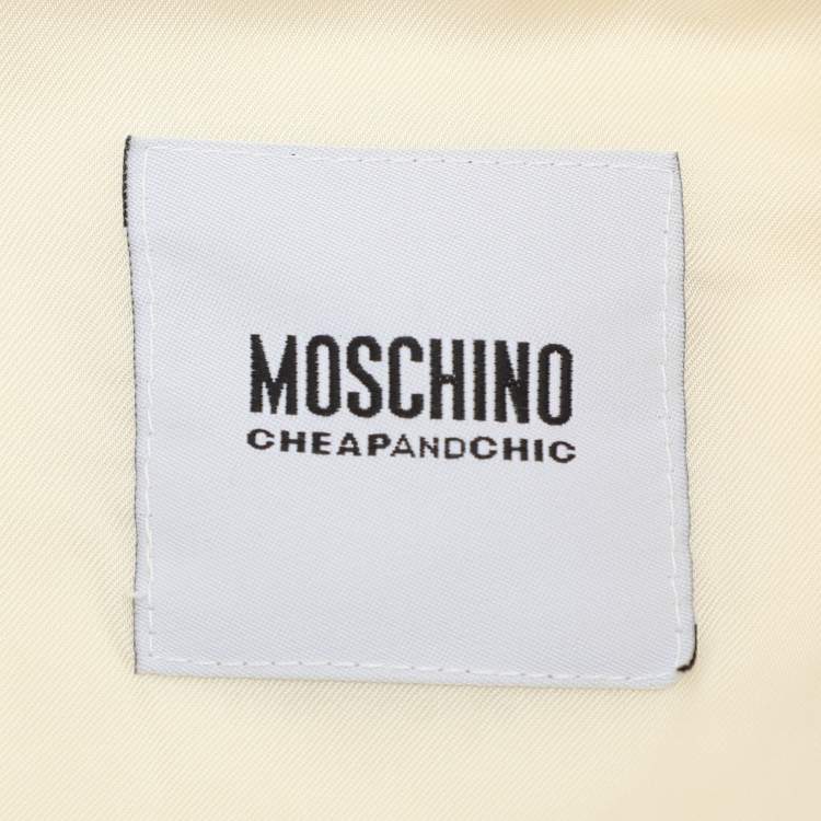 Pre Owned Moschino Cheap and Chic Cream Virgin Wool Coat M