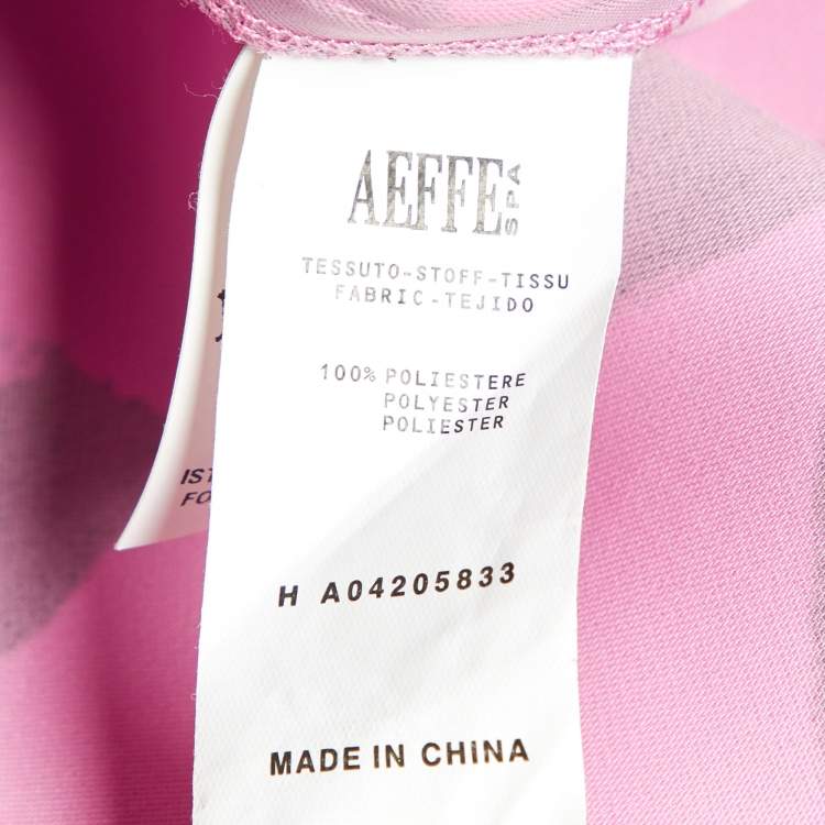 Pre Owned Moschino Cheap and Chic Pink Logo Print Crepe Tunic Top M