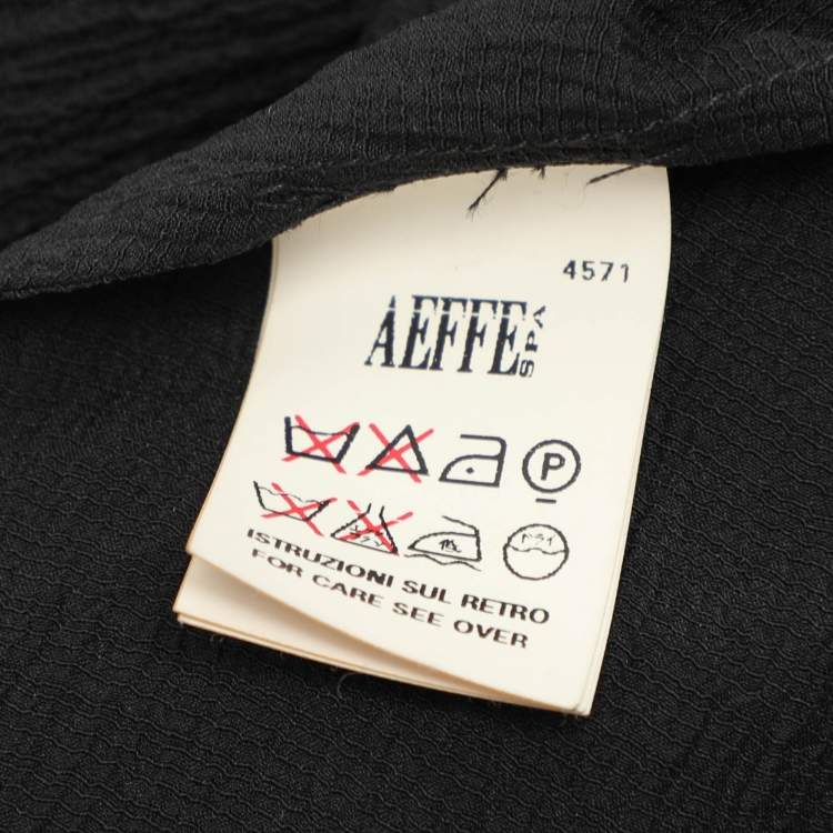 Pre Owned Moschino Cheap and Chic Black Silk Bow Top M