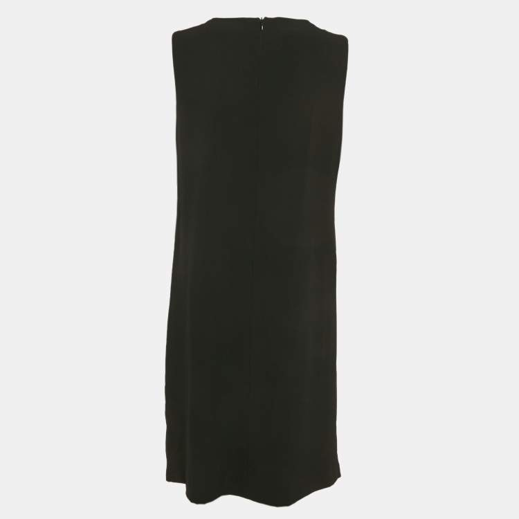 Pre Owned Moschino Cheap and Chic Black/Multicolor Dress Print Crepe Sleeveless Short Dress L