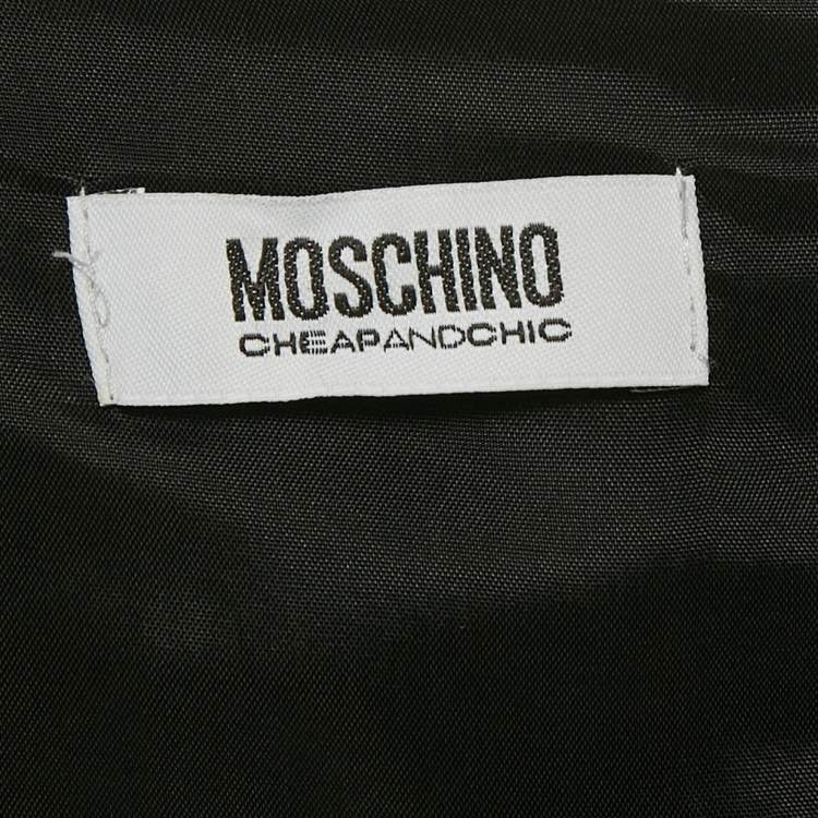 Pre Owned Moschino Cheap and Chic Black/Multicolor Dress Print Crepe Sleeveless Short Dress L