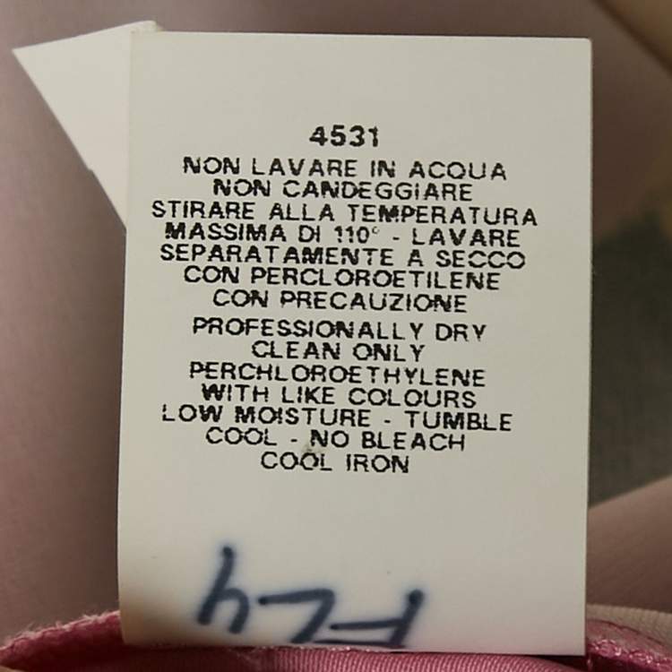 Pre Owned Moschino Cheap and Chic Pink Printed Crepe Metal Ring Detail Top S