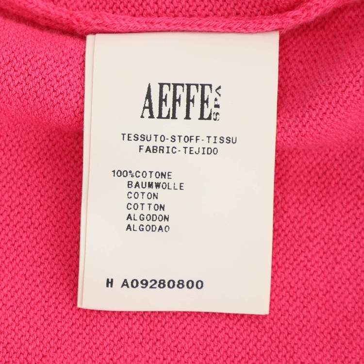 Pre Owned Moschino Cheap and Chic Pink Cotton Knit Floral Applique Front Button Sweater M