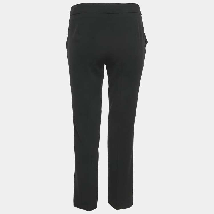 Pre Owned Moschino Cheap and Chic Black Crepe Formal Trousers M