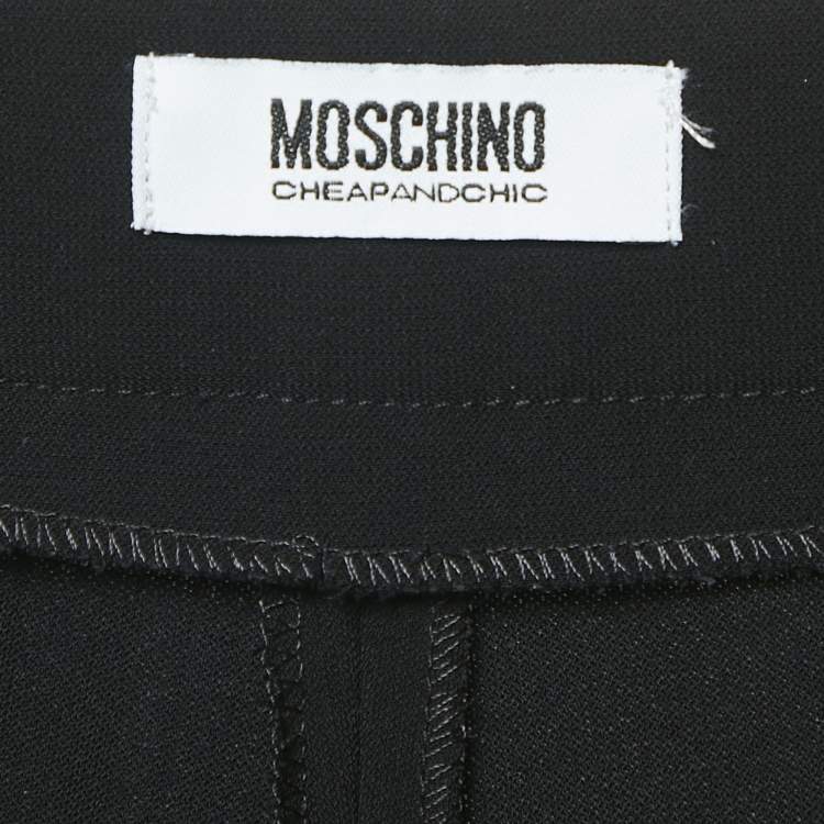 Pre Owned Moschino Cheap and Chic Black Crepe Formal Trousers M