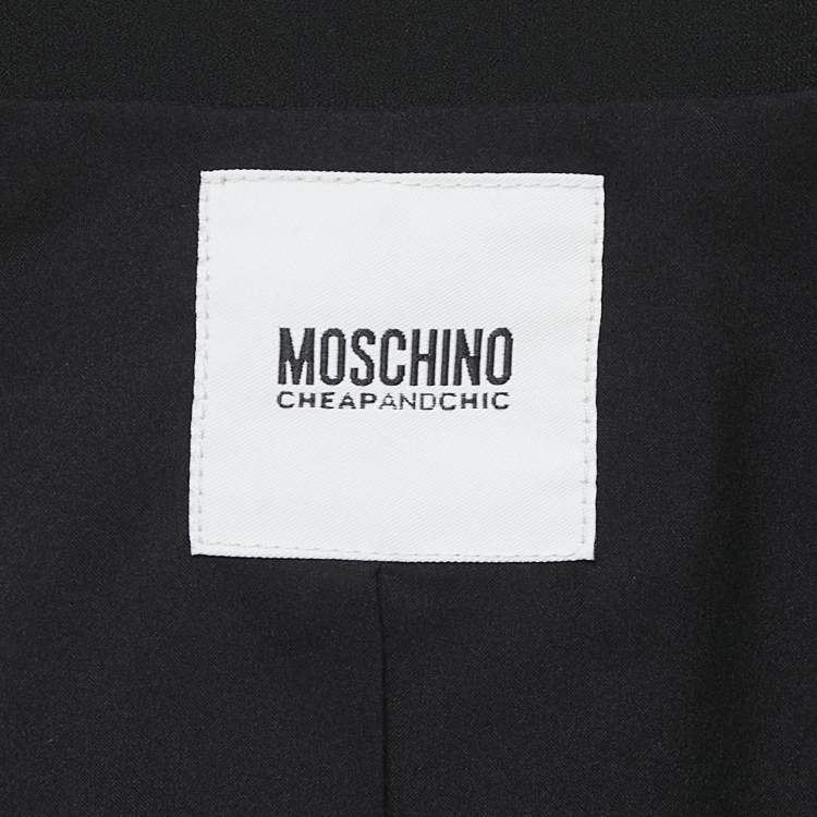 Pre Owned Moschino Cheap and Chic Black Stone Print Crepe Boxy Blazer S