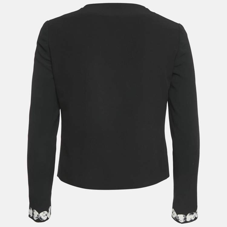 Pre Owned Moschino Cheap and Chic Black Stone Print Crepe Boxy Blazer S