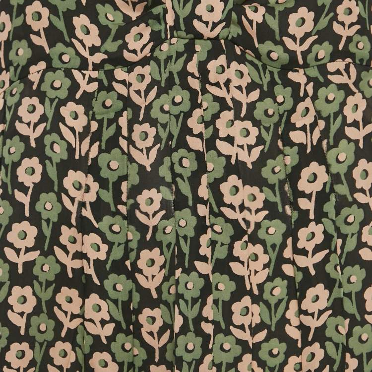 Pre Owned Moschino Cheap and Chic Multicolor Floral Printed Silk Sleeveless Top L