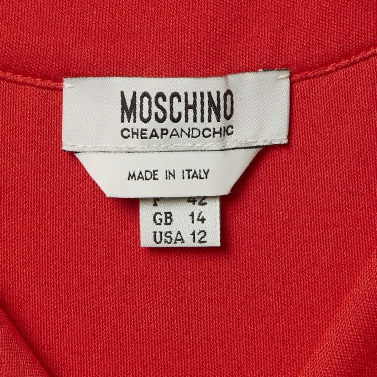 Pre Owned Moschino Cheap and Chic Red Silk Blend Knit Sleeveless Top L
