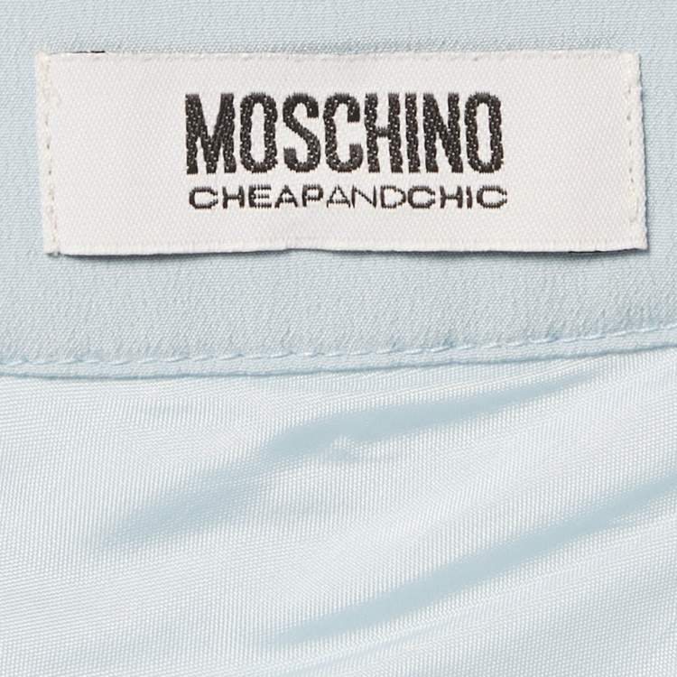 Pre Owned Moschino Cheap and Chic Blue Chiffon Maxi Skirt L