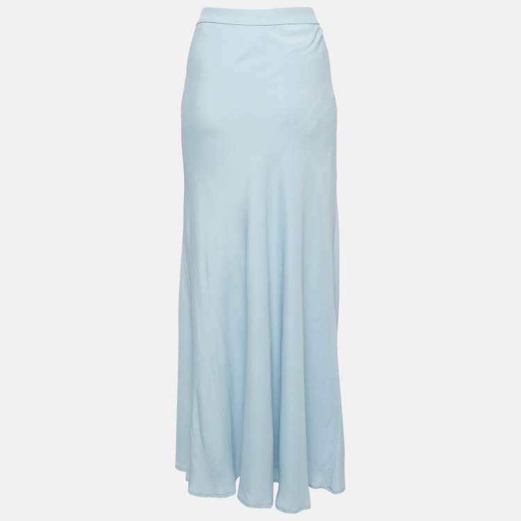Pre Owned Moschino Cheap and Chic Blue Chiffon Maxi Skirt L
