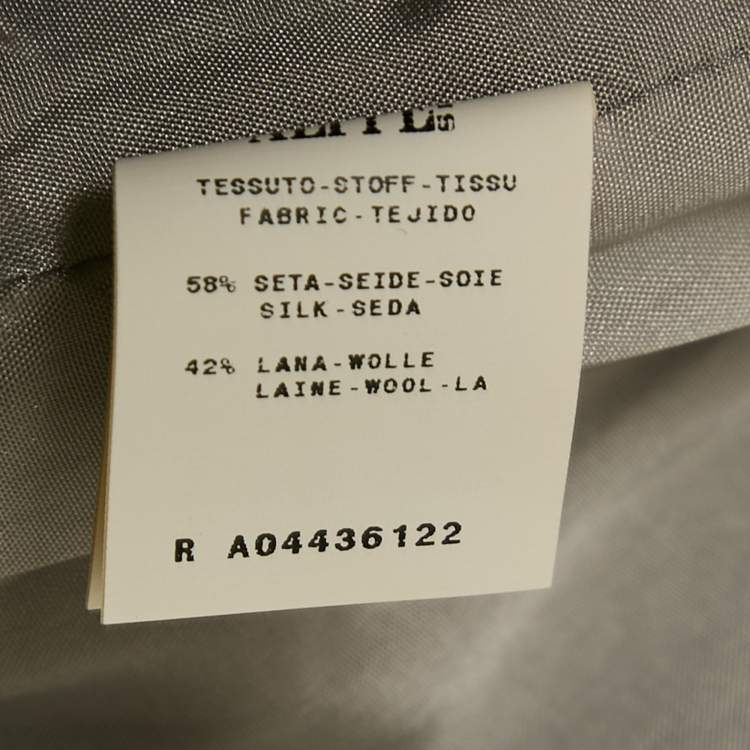 Pre Owned Moschino Cheap and Chic Grey Lace Trim Lurex Pleated Short Dress L