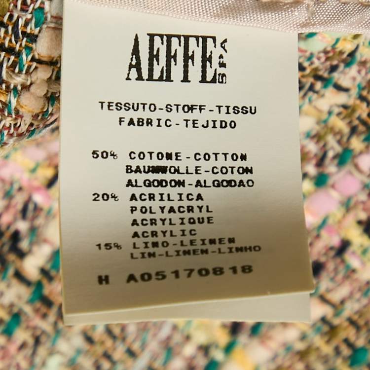 Pre Owned Moschino Cheap and Chic Multicolor Tweed Short Sleeve Jacket L