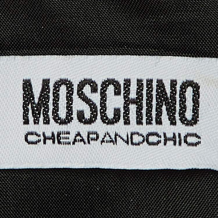 Pre Owned Moschino Cheap and Chic Black & Pink Paneled Wool Sleeveless Mini Dress M