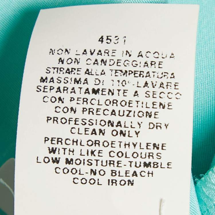 Pre Owned Moschino Cheap and Chic Blue Cotton Blend Embellished Neck Shift Dress L