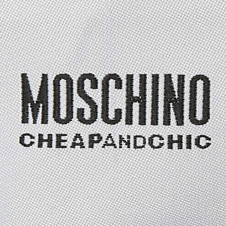 Pre Owned Moschino Cheap and Chic White/Silver Cotton Lurex Button Front Blouse L