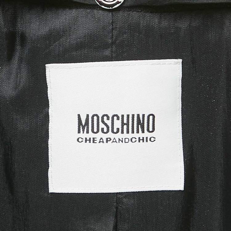 Pre Owned Moschino Cheap and Chic Black Crepe Detachable Collar Blazer L 