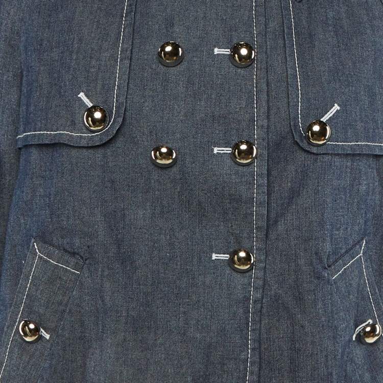 Pre Owned Moschino Cheap and Chic Blue Denim Double Breasted Jacket L