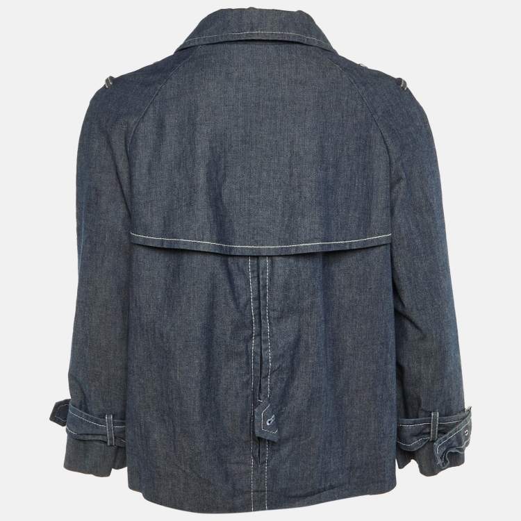 Pre Owned Moschino Cheap and Chic Blue Denim Double Breasted Jacket L