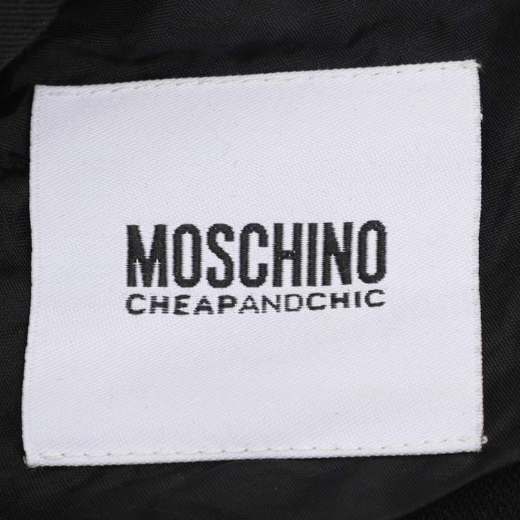 Pre Owned Moschino Cheap and Chic Black/White Wool Blend Blazer M