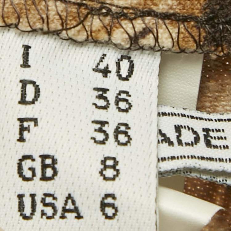 Pre Owned Moschino Cheap and Chic Brown Animal Printed Wool Pants S