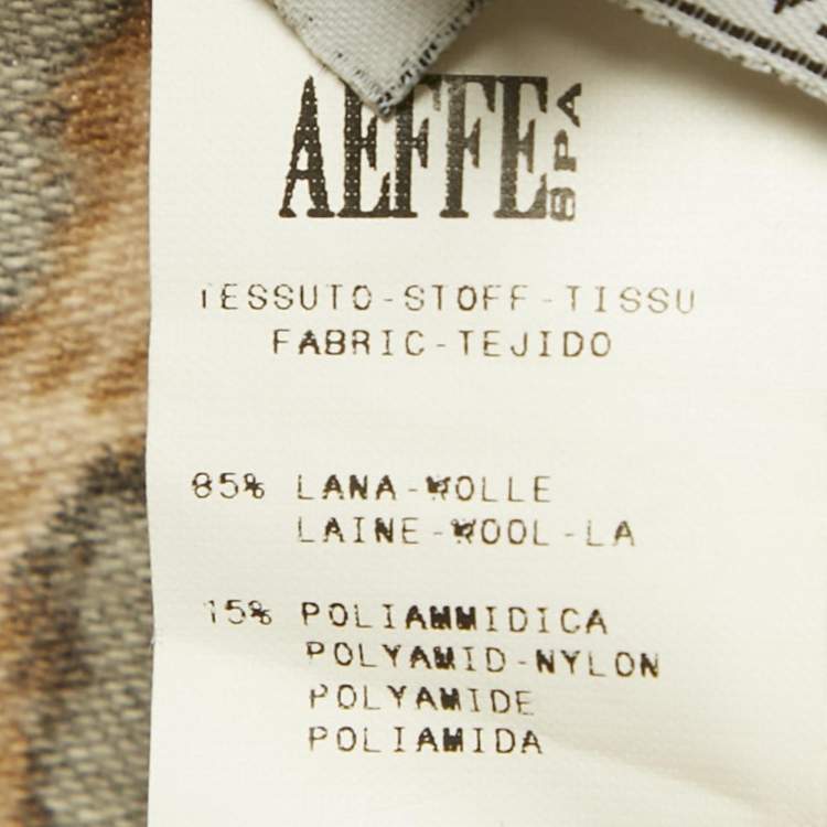 Pre Owned Moschino Cheap and Chic Brown Animal Printed Wool Pants S