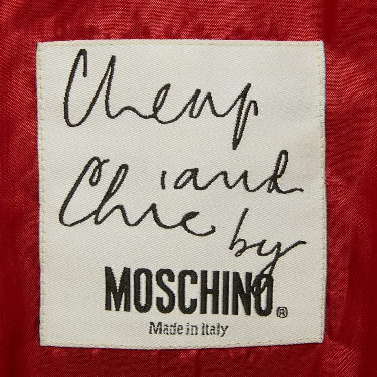Pre Owned Moschino Cheap and Chic Red Embroidered Crepe Blazer M