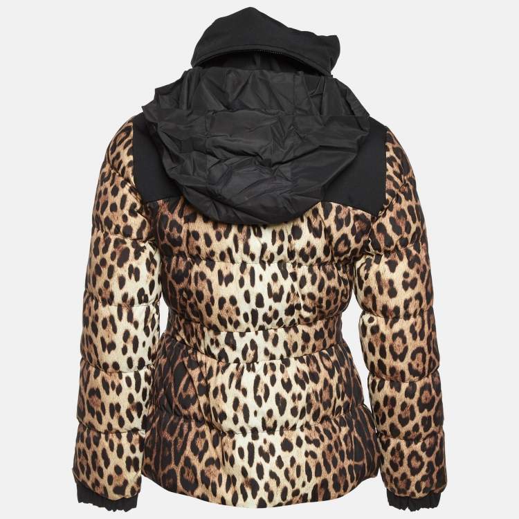 Pre Owned Moschino Cheap and Chic Beige Leopard Print Down Jacket M