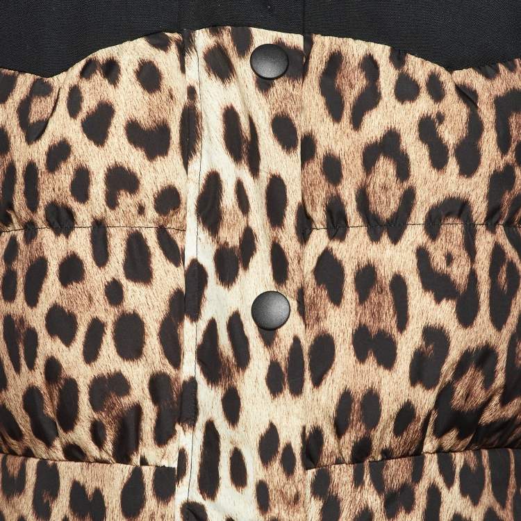 Pre Owned Moschino Cheap and Chic Beige Leopard Print Down Jacket M