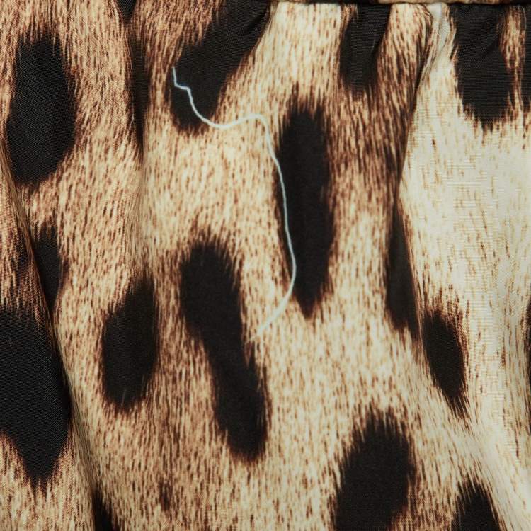 Pre Owned Moschino Cheap and Chic Beige Leopard Print Down Jacket M