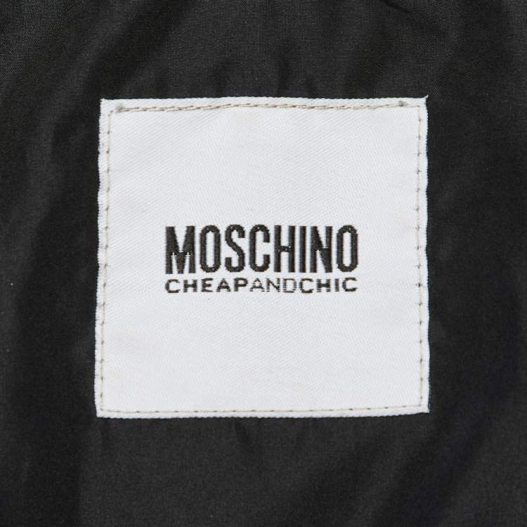 Pre Owned Moschino Cheap and Chic Beige Leopard Print Down Jacket M