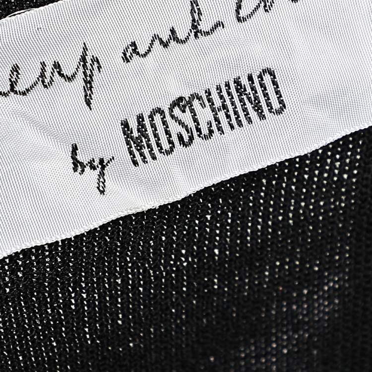 Pre Owned Moschino Cheap and Chic Black Logo Printed Knit T-Shirt M
